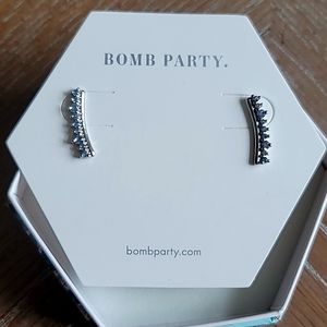Bomb Party Aquamarine Cuff Earrings